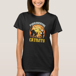 T-shirt Activité paranormale de chat noir Purranormal Cati