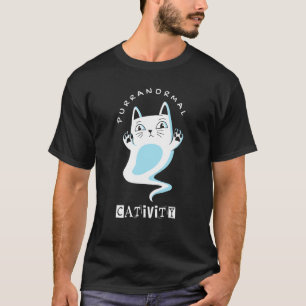 T-shirt Activité Surnaturelle Féline Mignon Chat Fantôme E