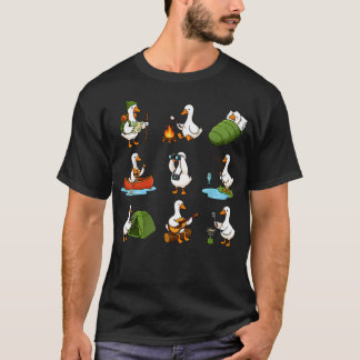 T-shirt Activités de plein air de camping de l'oie mignonn