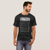 T-shirt Actrice Valeur nutritive Graphique sarcastique (Devant entier)