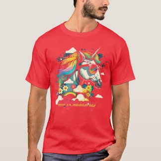 T-shirt Actuaire de la licorne arc-en-ciel