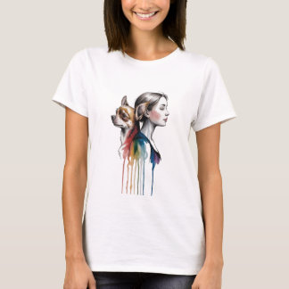 T-shirt Acuarela Canina Chihuahua - Femenina