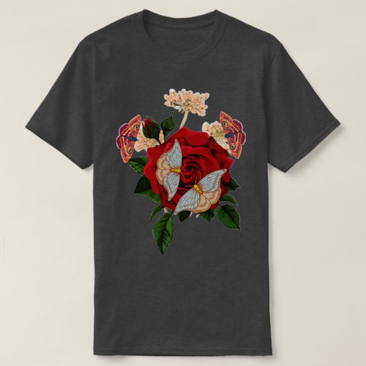 T-SHIRT ADA MOTHS SUR LES ROSE (Design devant)