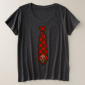 T-shirt Adair Tartan Necktie avec Badge Plus Taill (Design devant)