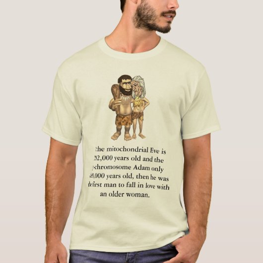 T-shirt Adam Ève plus ancienne, si l'Ève mitochondrique (Devant)