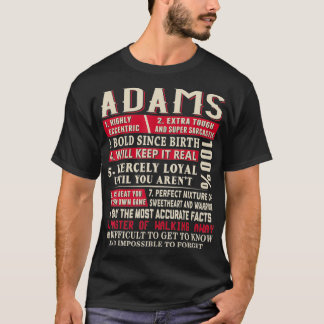 T-shirt Adams Name Gift Adams Adams Surname