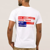 T-shirt adapté de collier bleu de déchets blancs (Dos)