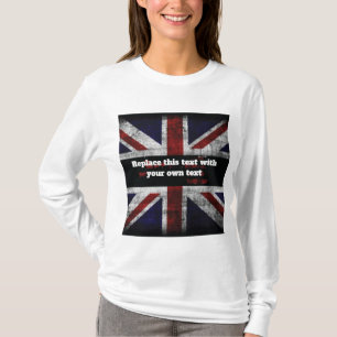 T-shirt Add text on English flag Throw Pillow