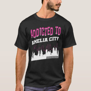T-shirt Addicité À Amelia City Vacation Humour Voyage Flor