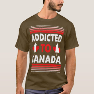 T-shirt Addicité Au Canada Feuille D'Érable Rouge Rétro Vi
