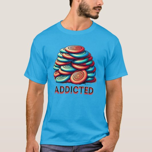T-shirt Addicité au Disk Golf | Drôle (Devant)