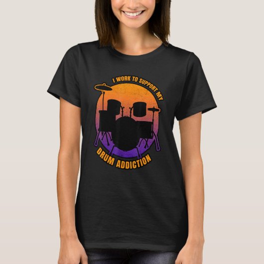 T-shirt Addicité Au Drumming (Devant)
