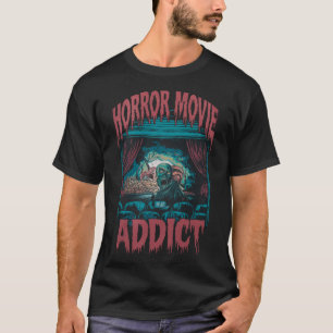 T-shirt Addict de cinéma d'horreur Zombie Halloween