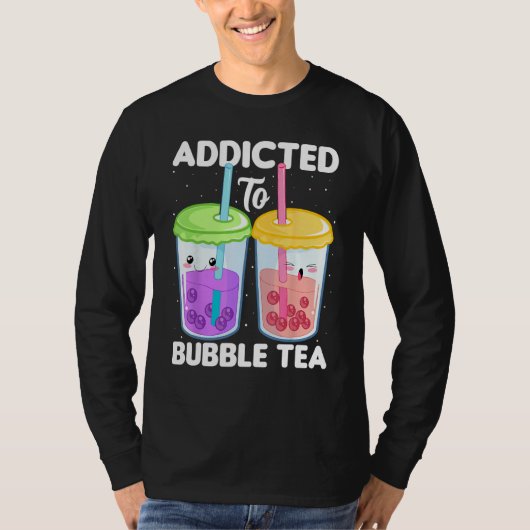 T-shirt Addicted to Bubble Tea Boba Costumes Bubble Tea (Devant)