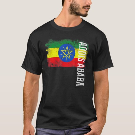 T-shirt Addis-Abeba Éthiopie Drapeau Pour Hommes Ethiopien (Devant)