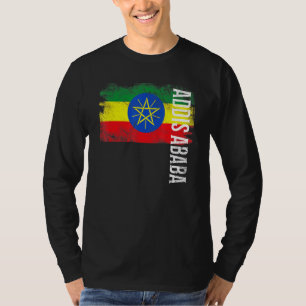 T-shirt Addis-Abeba Éthiopie Drapeau Pour Hommes Ethiopien