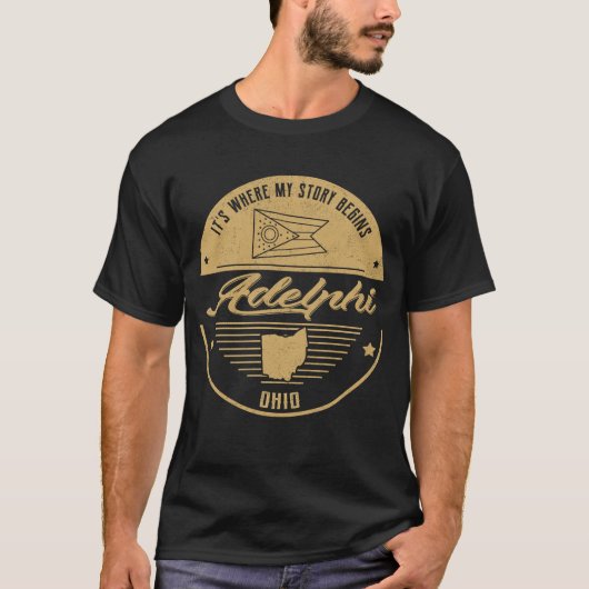 T-shirt Adelphi Ohio C'est là que commence mon histoire (Devant)