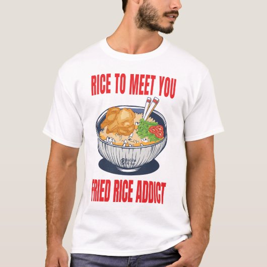 T-shirt Adeptes du riz frit Hommes Blancs (Devant)