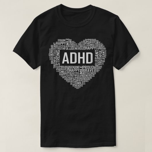T-shirt ADHD Heart Support Gift Proud ADHD Gifts (Design devant)