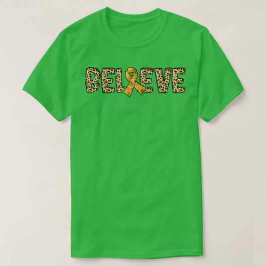 T-shirt ADHD Leopard Print Orange Ribbon Support Believe (Design devant)