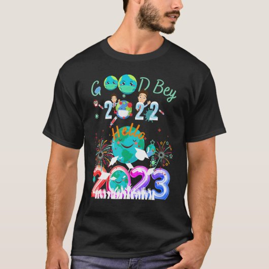 T-shirt Adieu 2022 Bonjour 2023 Bonne année 2023 Nouvel An (Devant)