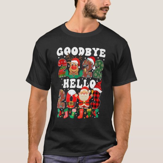 T-shirt Adieu 2022 Bonjour 2023 Père Noël Bonne Année Homm (Devant)