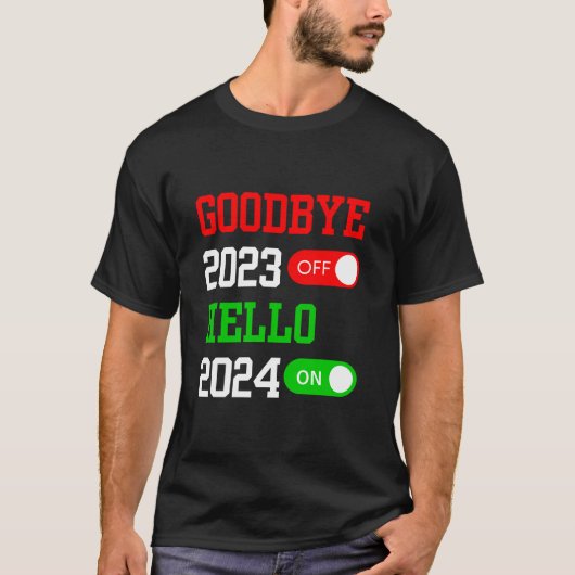 T-shirt Adieu 2023 Bonjour 2024 Bonne année 2024 (Devant)