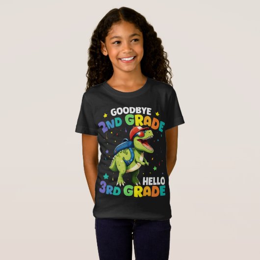 T-Shirt Adieu 2e grade T Rex Dinosaur (Devant entier)