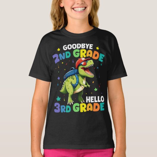 T-shirt Adieu 2e grade T Rex Dinosaur (Devant)