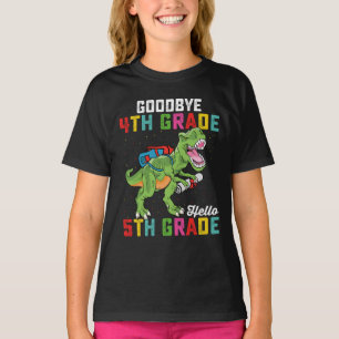 T-shirt Adieu 4e année Bonjour 5e année T Rex Dinosaur