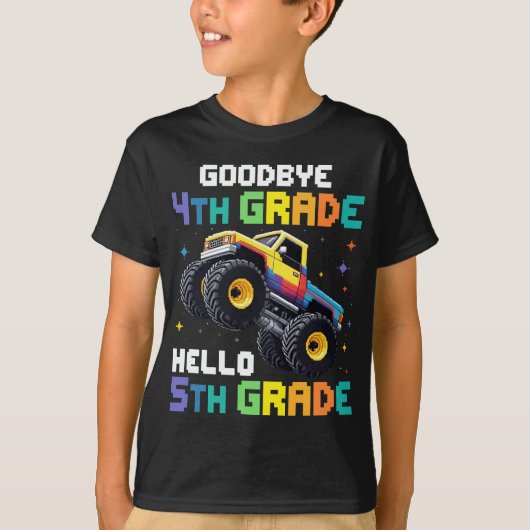 T-shirt Adieu 4e grade Monster Truck Graduation (Devant)