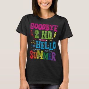 T-shirt Adieu enseignant de 2e année congé d'été