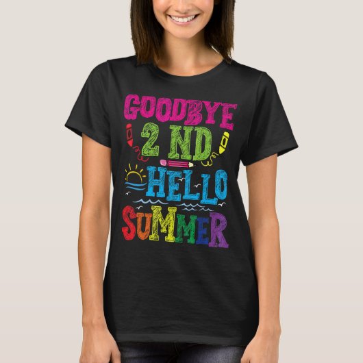 T-shirt Adieu enseignant de 2e année congé d'été (Devant)