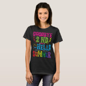 T-shirt Adieu enseignant de 2e année congé d'été (Devant entier)