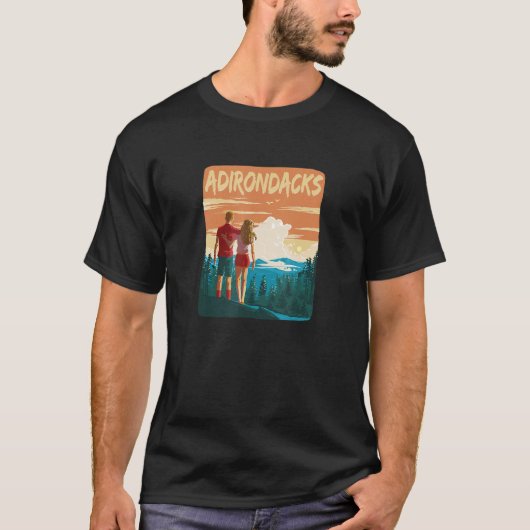 T-shirt Adirondack Mountains Park Hiking Couple Forest Adi (Devant)