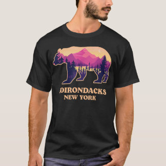 T-shirt Adirondacks New York Ny Montagnes Randonnée Vintag
