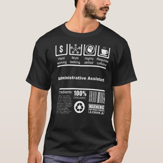 T-shirt Adjoint administratif Faits nutritionnels pour pub (Devant)