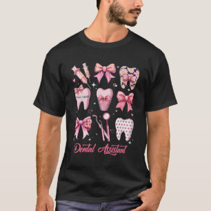 T-shirt Adjoint dentaire mignon Coquette rose Bow Dent