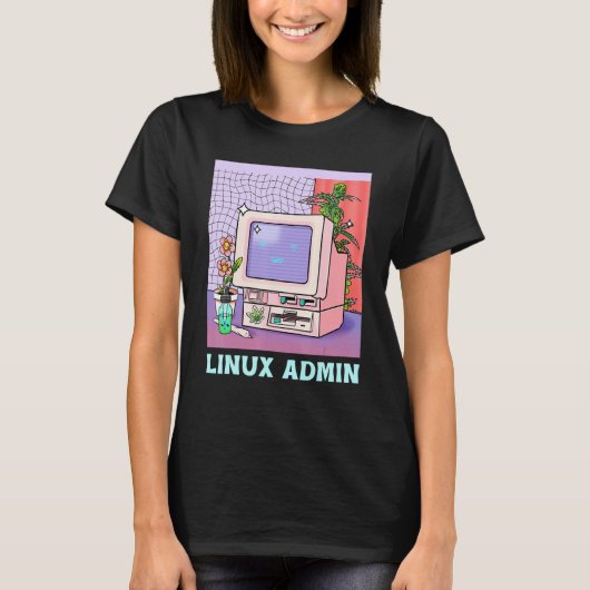 T-shirt Admin Linux Manchot Linux Compétence en informati (Devant)
