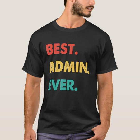T-shirt Admin Retro Meilleur administrateur (Devant)