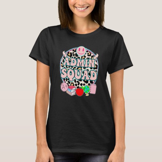 T-shirt Admin Squad Mignon Administrateur Scolaire Directe (Devant)