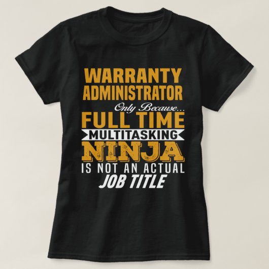 T-shirt Administrateur de garantie (Design devant)