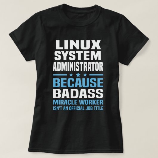 T-shirt Administrateur système Linux (Design devant)