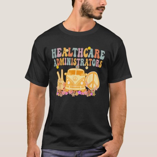 T-shirt Administrateurs de soins de santé Hippie Retro Wee (Devant)