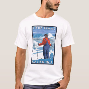 T-shirt Admirer de skieur - le lac Tahoe, la Californie