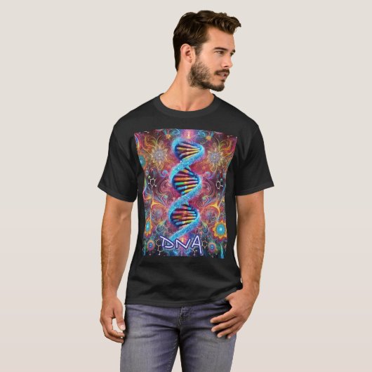 T-shirt ADN cosmique : Conception psychédélique dynamique/ (Devant entier)
