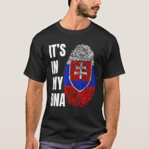 T-shirt ADN de empreinte digitale biométrie Drapeau slovaq