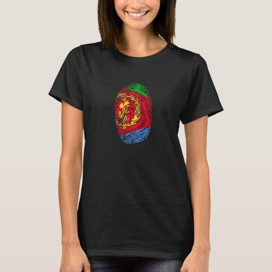T-shirt ADN d'empreintes digitales du pays d'Érythrée (Devant)