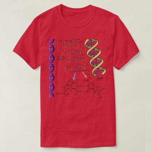 T-shirt ADN double hélix Formule chimique Molécules Scienc (Design devant)