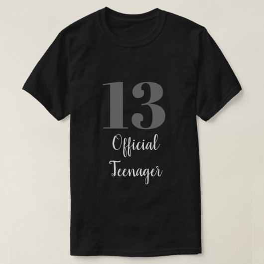 T-shirt Adolescent officiel 13e anniversaire gris blanc no (Design devant)